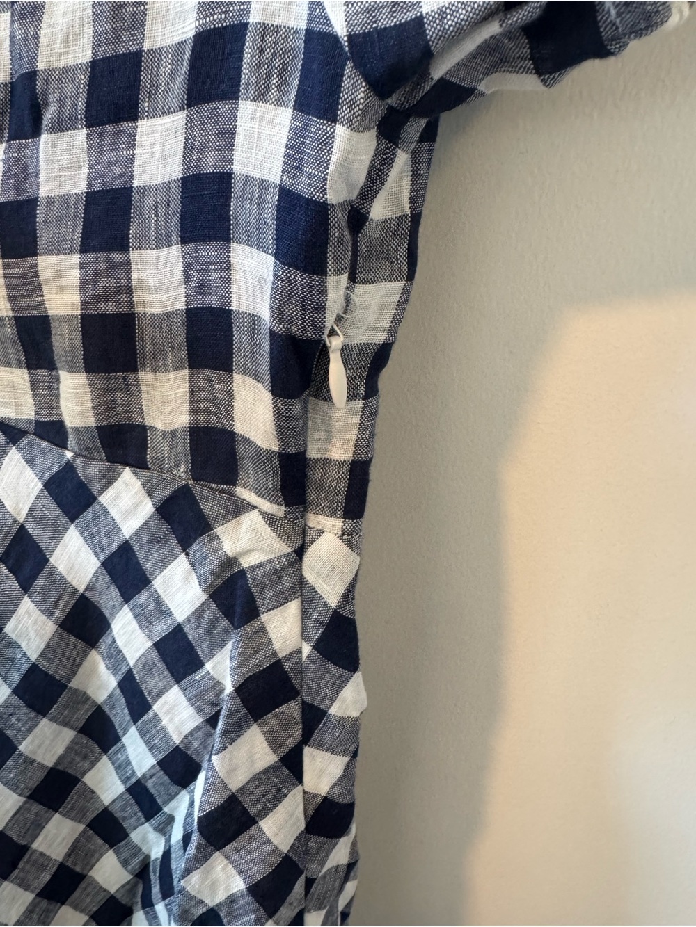 GAP x DÔEN 100% Linen Gingham Midi Dress (Navy) NWT - Picture 5 of 8